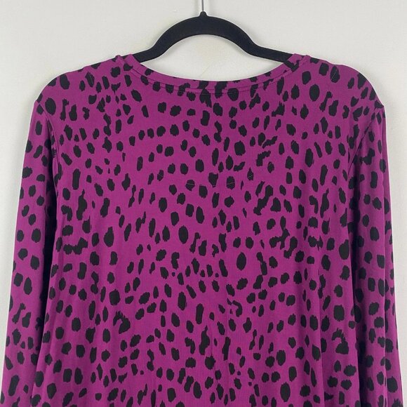 Chicos Touch of Cool Dot Layering Tee T Shirt SIze 3 US XL Purple Black - Picture 5 of 10